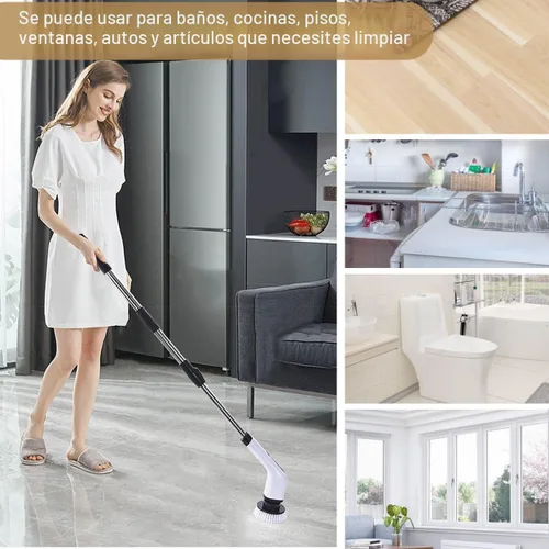 Miniatura 8 de MGLSDeet Cepillo eléctrico giratorio, cepillo de limpieza recargable con cabezales de cepillo reemplazables 8 en 1, limpiador giratorio inalámbrico