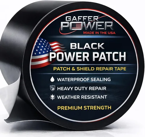 Cinta de reparación impermeable de butilo negra fabricada en Estados Unidos | Parche de techo resistente y sello de fugas | Cinta sellante de butilo