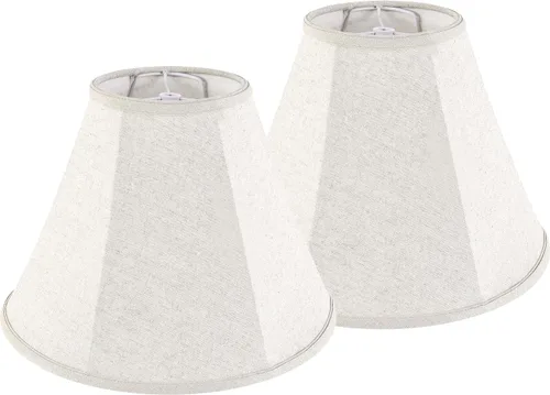 Miniatura 11 de GO&SO Juego de 2 Pantallas de Lámpara de Campana Blancas Pequeñas para Mesa de Noche - 6" Superior x 13" Inferior x 10.6" Alto (Spider) Pantalla