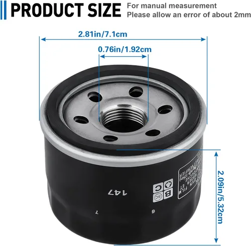 Miniatura 2 de Filtro de aceite para Yamaha Raptor 660 YFM660R 2001-2005 Grizzly 700 YFM700 YFM700F 2017-2018 Kodiak 700 YFM700K 2016-2018 V-Star 1300 XVS13000