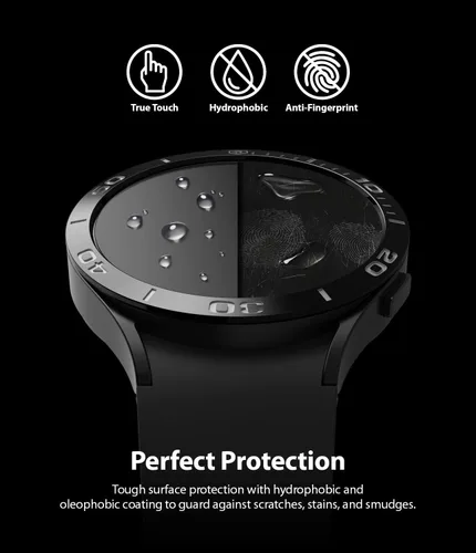 Miniatura 8 de Ringke Vidrio para bisel [4 unidades] Compatible con Samsung Galaxy Watch 4 Protector de pantalla (1.575 pulgadas), vidrio templado, dureza 9H