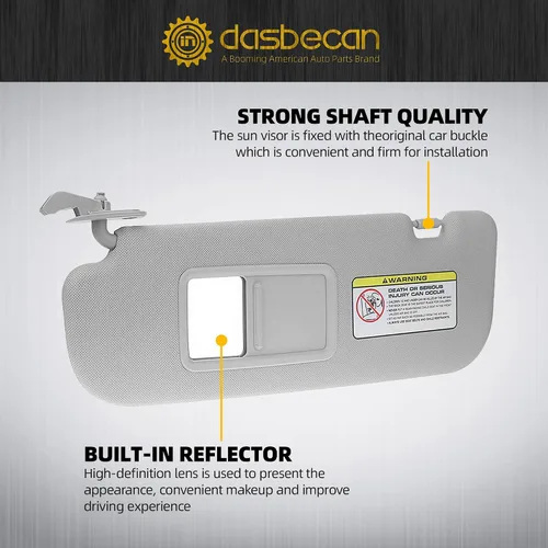 Miniatura 4 de Dasbecan Parasol gris para lado izquierdo del conductor compatible con Hyundai Elantra 2011 2012 2013 2014 2015 Reemplaza# 852103X000TX Gris