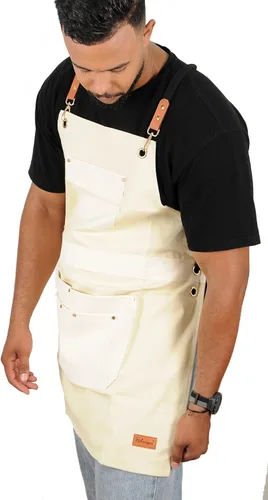 Miniatura 7 de Pelocapa Woodworking Tools Apron for Men Heavy Duty Waterproof Cotton Canvas Apron with 6 Pockets