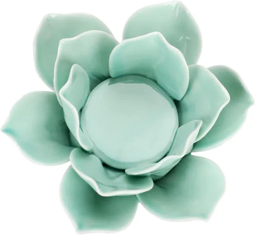 Miniatura 9 de OwnMy Portavelas de Flor de Loto de Cerámica de 4.5 Pulgadas, Portavelas de Pétalos de Loto, Candelabro, Portavelas Votivo de Flor para Velas de Té