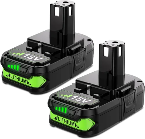 Juego de 2 baterías de repuesto de litio de 4.0 Ah para Ryobi de 18 V Compatible con batería Ryobi ONE+ Plus de 18 voltios P102 P103 P104 P105 P106