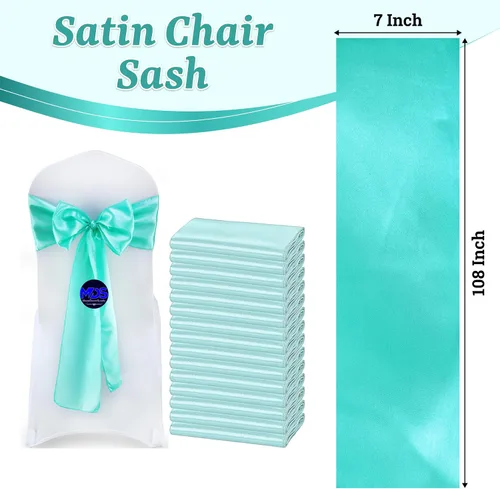 Miniatura 217 de mds - Lote de 10 lazos de satén para sillas de boda y eventos, para decoración de fiestas, 30 colores, Satin, 10 Verde oliva