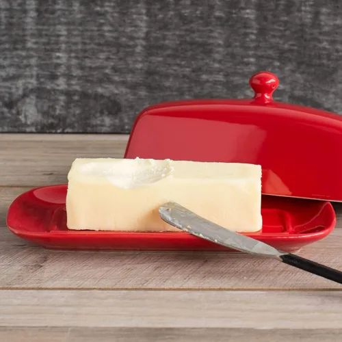 Miniatura 2 de Plato para mantequilla, Now Designs, rectangular, Rojo