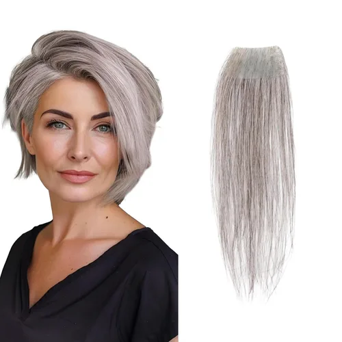 Miniatura 38 de Reemplazo de cabello humano con cicatrices, quemaduras accidentales sin vello para hombres y mujeres, pérdida de línea de cabello, cinta recta