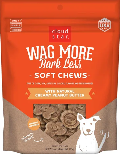 Miniatura 11 de Cloud Star Corp, Wag More Bark Less Soft & Chewy - Golosinas para perros de mantequilla de maní y manzanas sin granos