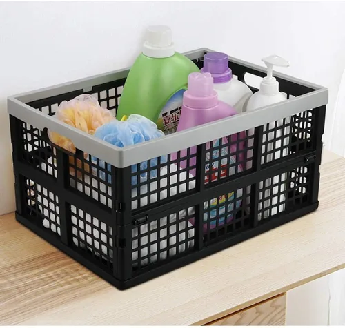 Miniatura 6 de Asking Cajas plegables para uso general, paquete de 4 cajas apilables de 42 L