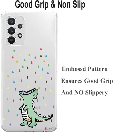 Miniatura 5 de Unov Funda diseñada para Galaxy A32 5G, funda transparente con [patrón antideslizante en relieve], protección delgada a prueba de golpes