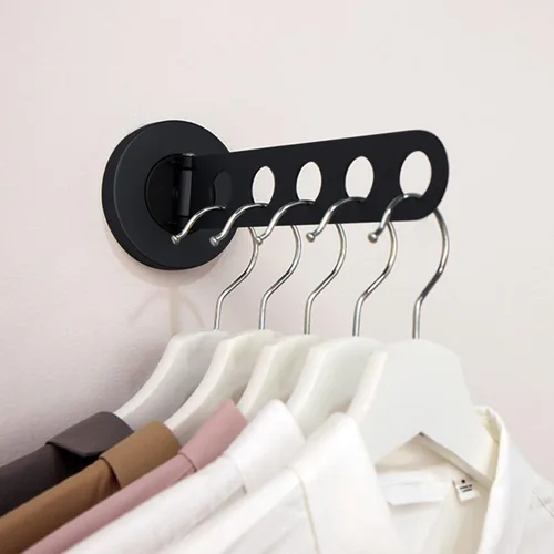 Greatim - Colgador de pared para colgar ropa, colgador de ropa plegable para pared, organizador de armario que ahorra espacio, sistema de colgar