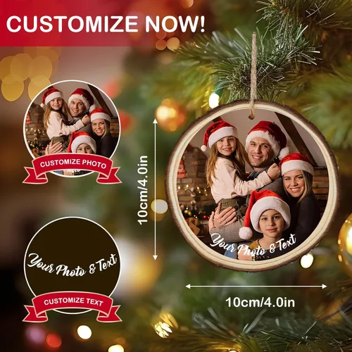 Miniatura 7 de Bemaystar Adornos de Navidad personalizados con fotos, regalos para Navidad, fotos, adornos personalizados, decoraciones de Navidad, regalos