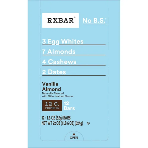 Miniatura 10 de RXBAR Barras de Proteína, Snack de Proteína, Barras de Snack, Vainilla Almendra, Caja de 22oz (12 Barras)