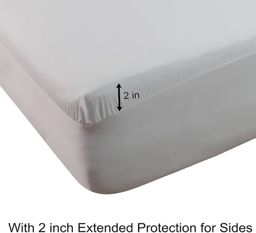 Miniatura 3 de Kingnex - Protector de colchón impermeable de doble parte para cama king ajustable con cabeza flexible de 32-34 pulgadas desde la cabecera, ultra