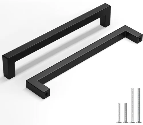 Miniatura 19 de homdiy Paquete de 1 tirador de gabinete negro mate de 3 pulgadas, manijas de cajón de acero inoxidable, manijas de cajón de acero inoxidable