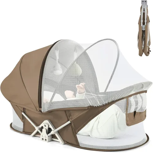 Miniatura 8 de ISELECTOR moisés portátil para bebé, cama de viaje, cuna de viaje para exteriores, tumbona para bebé, cama de viaje para bebés con red de mosquitos