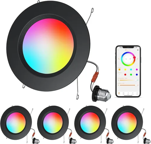 Miniatura 11 de Luces LED que cambian de color, paquete de 12 luces LED empotradas de 5/6 pulgadas, 13 W, 1050 lm, luces empotradas inteligentes, compatibles