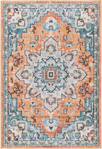 Miniatura 106 de Safavieh Madison Collection (MAD473M) Tapete redondo de 4 pies, azul y azul claro, diseño chic y bohemio desgastado de medallón, no pierde fibras