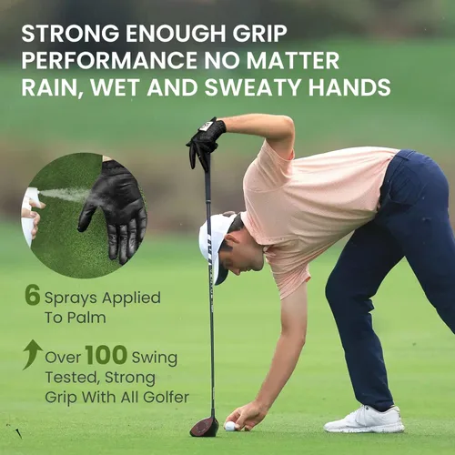 Miniatura 5 de FINGER TEN Guantes de golf para todo tipo de clima, paquete de 3 para golfista diestro, agarre de lluvia caliente y húmeda, guantes suaves y cómodos