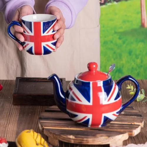 Miniatura 8 de London Pottery Tetera con infusor, cerámica, pintado a mano Union Jack Edición Limitada, 2 tazas (20.3 fl oz)