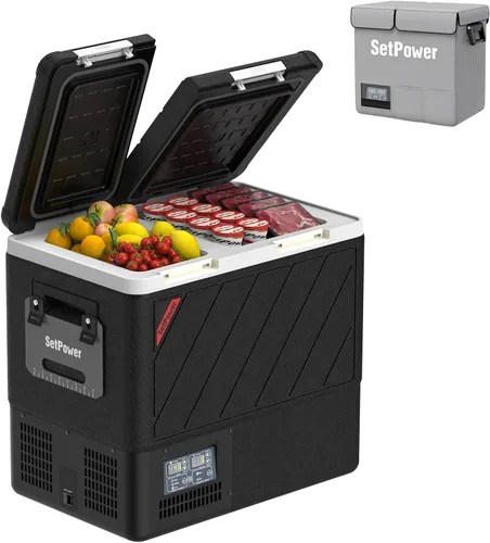 Miniatura 8 de Setpower DT45 Electric Cooler Car Refrigerator With Cover,45L Dual Zone Portable Freezer Fridge,Portable Car Fridge,12 Volt Refrigerator for