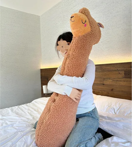 Miniatura 3 de Almohada de felpa de llama, almohada de cuerpo largo de felpa de alpaca de 51 pulgadas, animal de peluche de alpaca, regalo de Navidad y cumpleaños