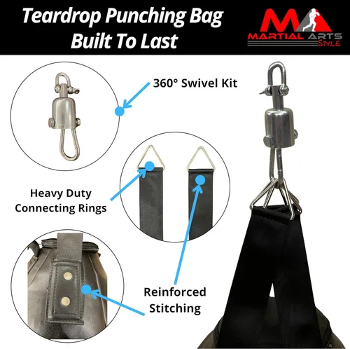 Miniatura 3 de Bolsa de Boxeo Bola de Demolición, Bolsa Profesional de Boxeo en Forma de Lágrima para Entrenamiento de MMA Kickboxing Muay Thai, Bolsa Pesada