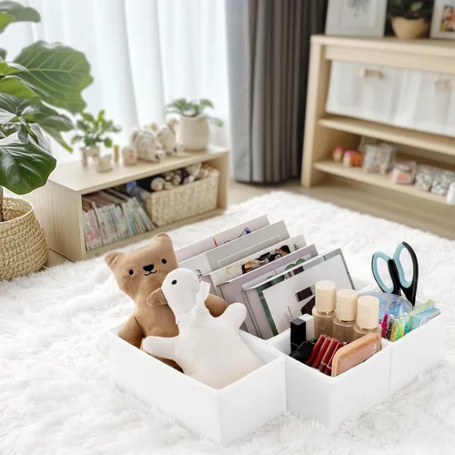 Miniatura 9 de Criusia Organizador de cajones de ropa, paquete de 21 organizadores de aparador para ropa de bebé, ropa interior, calcetines, organizadores Blanco