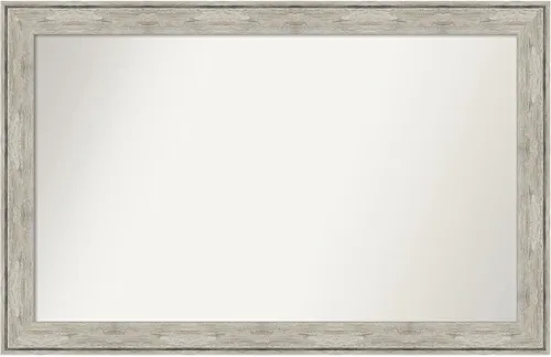 Miniatura 296 de Amanti Art Espejo de baño plateado para sobre fregadero, 28 x 47 pulgadas, espejo rectangular de plata imperial, marco de madera tradicional de gran
