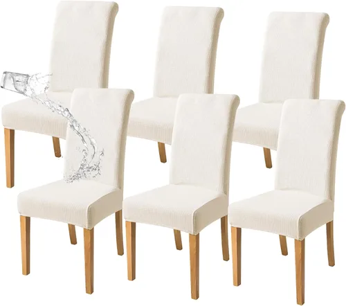 Miniatura 29 de FORCHEER Juego de 6 fundas para sillas de comedor, fundas elásticas para sillas de cocina, 6 piezas, fundas para silla Parson, paquete de 6, Flores