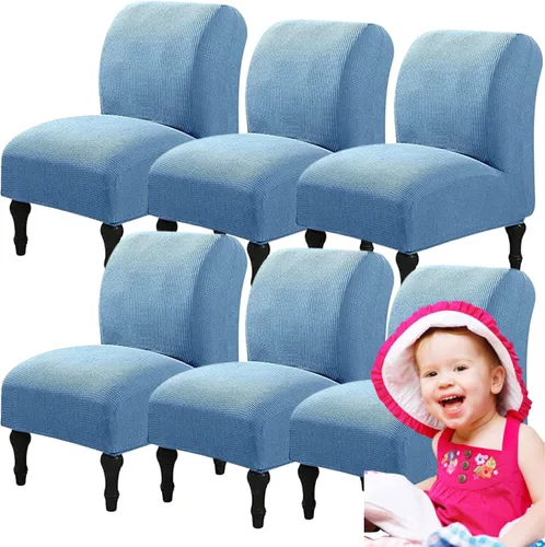 Miniatura 46 de Fundas elásticas para silla sin brazos, extraíbles y lavables, de elastano jacquard sin reposabrazos, protector de muebles para sala de estar, Verde
