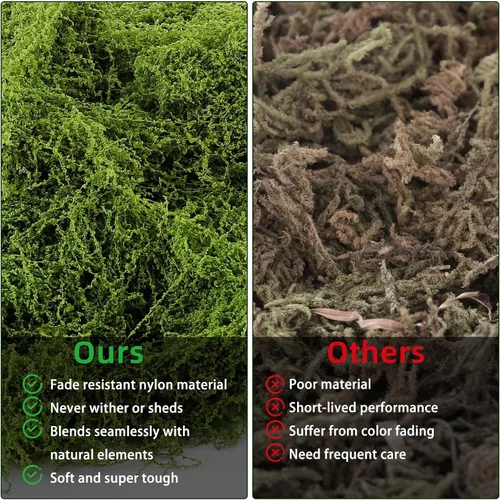 Miniatura 5 de Musgo artificial para manualidades, musgo verde falso de 10.6 onzas para plantas en maceta, decoración de bricolaje, paredes, centros de mesa, Verde