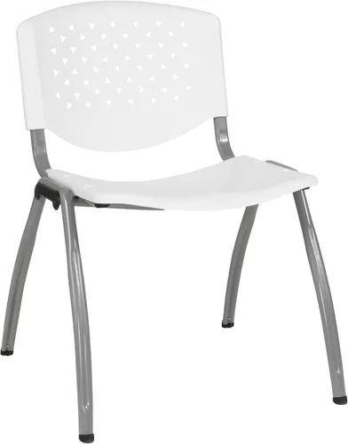 Miniatura 23 de Flash Furniture - Silla apilable de plástico negro de la serie HERCULES con capacidad de 880 lb. y marco recubierto en polvo de color gris titanio