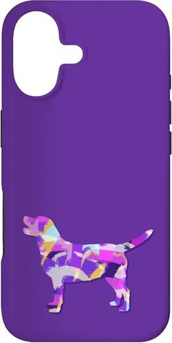 Labrador Retriever Dog Silhouette Purple Pink Yellow Blue Case for iPhone 17