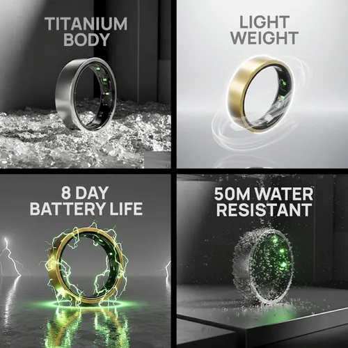 Miniatura 4 de HART X2 Smart Ring Rastreador de fitness unisex Seguimiento de sueño, recuperación, estrés, entrenamiento, calorías y seguimiento de recursos