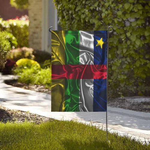 Miniatura 2 de Silk Style Flag Of The Central African Republic Garden Flag 12.5"x18" Inch Double Sided Garden Flags Home Lawn Outdoor Decor Flags Party Banner
