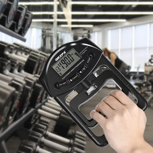 Miniatura 8 de Dinamómetro de mano digital medidor de fuerza de agarre Auto captura electrónica de poder de agarre manual 198 libras / 90 kilogramos