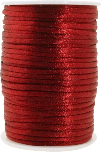 Miniatura 143 de Mandala Crafts Cordón de Satén de Nailon 2mm Cordón Rattail Champagne - 100 Yardas Cordón de Nailon Chino para Nudos Cordón de Seda Cola de Rata