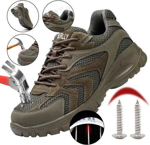 Miniatura 2 de Asiman Zapatos de punta de acero para hombres y mujeres, zapatos de trabajo indestructibles con puntera de acero, zapatos de seguridad ligeros