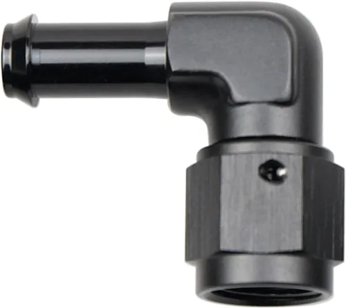 Miniatura 28 de Recta 6AN hembra giratoria a 1/4 "empuje en manguera adaptador de montaje de púas aluminio negro