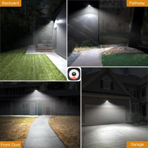 Miniatura 7 de Lixada Luces solares con sensor de movimiento para exteriores, IP67, impermeables, para montaje en pared, luces LED de seguridad de movimiento con 3