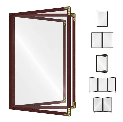 Miniatura 19 de Goodsmart - Fundas para menú de restaurante, paquete de 25 unidades, color negro, 2 vistas, soportes para menú de carga superior, cubiertas