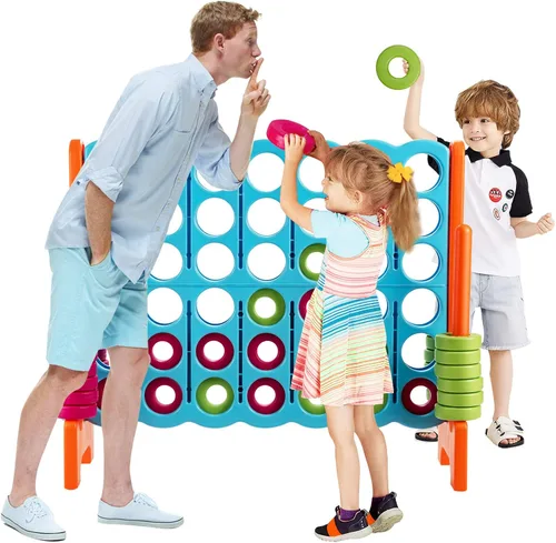 Miniatura 4 de Costzon Giant 4 en una fila, Juego de mesa Jumbo de 4 a puntuación para niños y adultos, juego de conexión de patio interior y exterior, 1.07 m