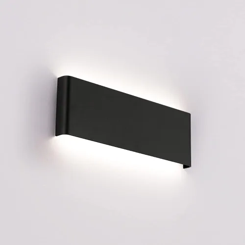 JOOSENHAUSE Lámparas de pared LED negras de 16" para dormitorio, interior, pasillo, modernas, mini luces de tocador de baño 14W 4000K, lámpara de