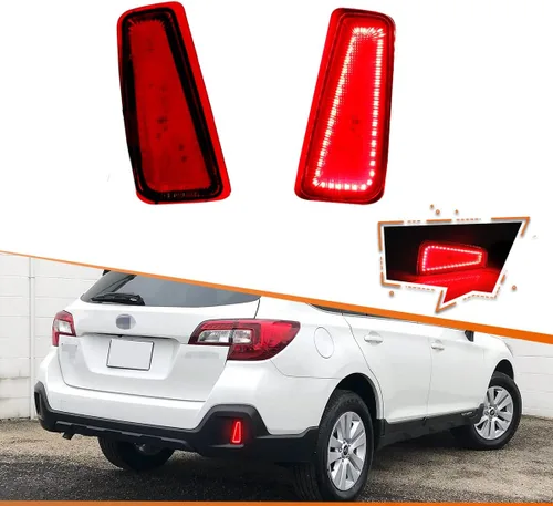 ADIIL Reflector de parachoques trasero, luces de freno traseras LED rojas, luces antiniebla para 15-20 Subaru Outback Reflectores de parachoques