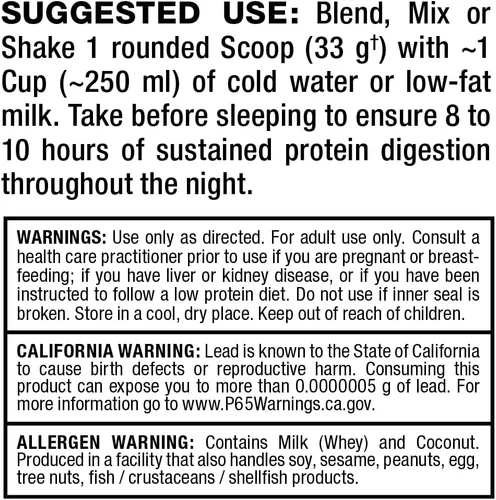 Miniatura 4 de ALLMAX Proteína Casein-FX, vainilla, 2 libras, 0.88 oz de proteína de liberación lenta por cucharada, baja en carbohidratos y cero azúcar añadida