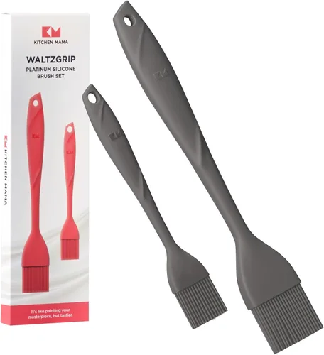 Miniatura 8 de Kitchen Mama WaltzGrip Platinum - Cepillo de silicona para repostería, juego de 2 cepillos resistentes al calor para cocinar, hornear, asar, asar