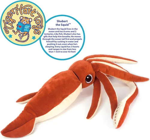 Miniatura 4 de TigerHart Shubert The Squid - Calamar de peluche grande de 35 pulgadas