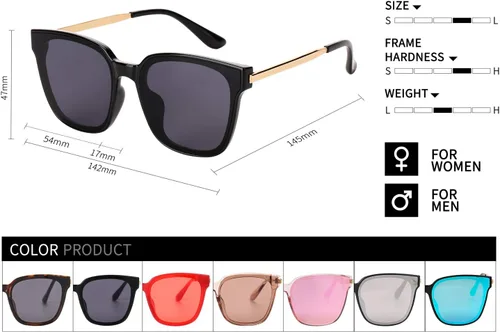 Miniatura 4 de Lentes de sol cuadrados de gran tamaño para mujer, lentes espejados U886